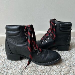 Black Boots with Red Laces